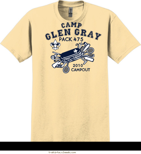 CAMPOUT 2010 PACK 475
 CAMP GLEN GRAY T-shirt Design 