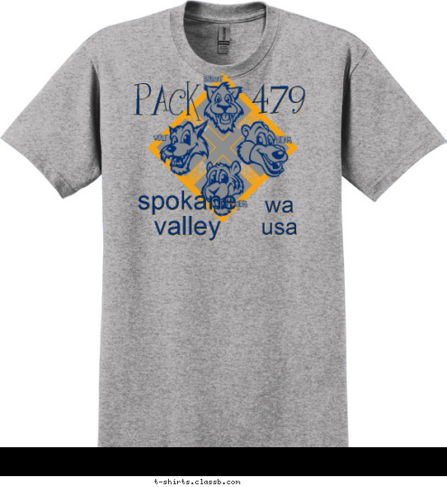 wa
usa spokane
valley 479 PACK TIGER WOLF BEAR BOBCAT T-shirt Design 