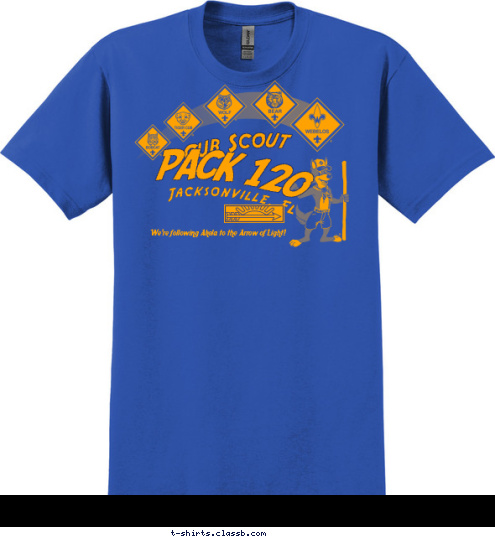 We're following Akela to the Arrow of Light! PACK 120 Jacksonville, FL Cub Scout T-shirt Design 