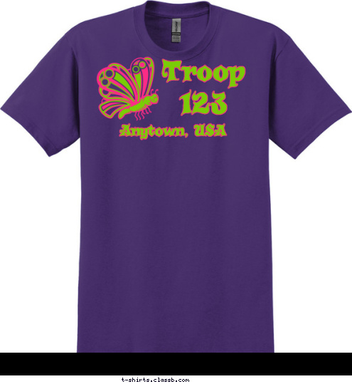 Troop 
123 Anytown, USA Troop 
123 T-shirt Design sp1869