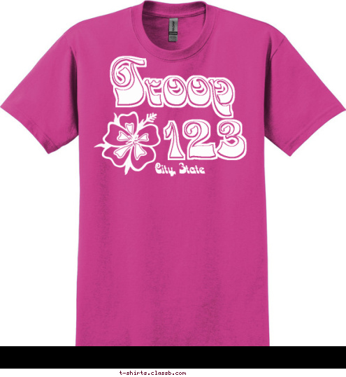 City, State 123 Troop T-shirt Design Sp1873