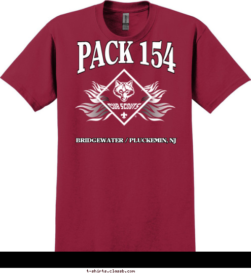 PACK 154 BRIDGEWATER / PLUCKEMIN, NJ T-shirt Design 