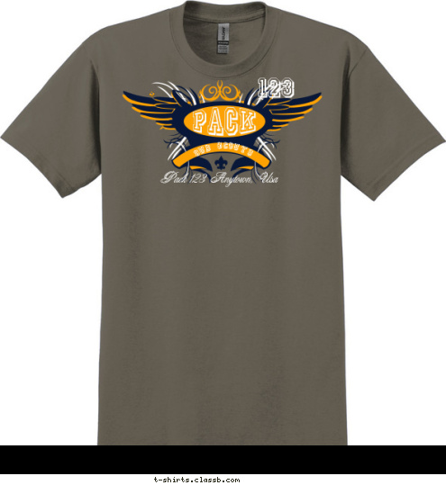 Pack 123 Anytown, Usa CUB SCOUTS 123 T-shirt Design 