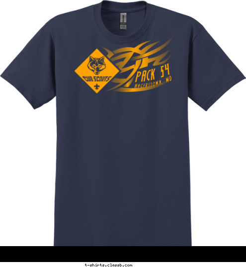 Run with the Pack
 Hagerstown, MD PACK 54 T-shirt Design 2010 cub scouts