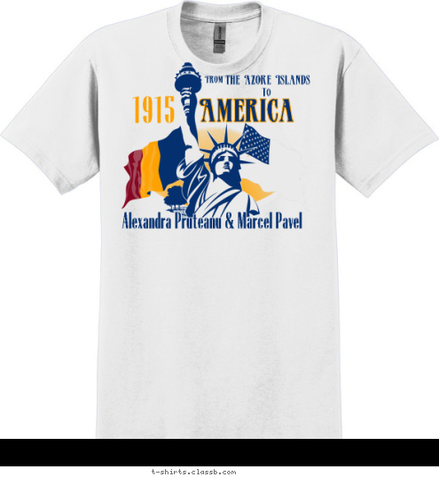 America TO      the Azore Islands From Alexandra Pruteanu & Marcel Pavel 1915 T-shirt Design 