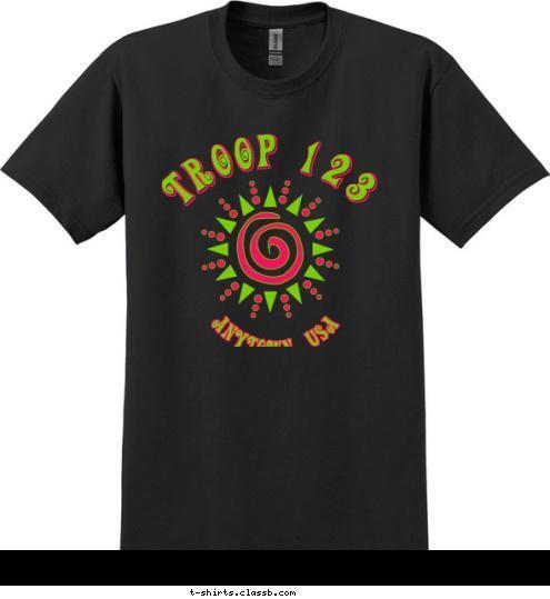 Anytown, USA TROOP 123 T-shirt Design Sp1874