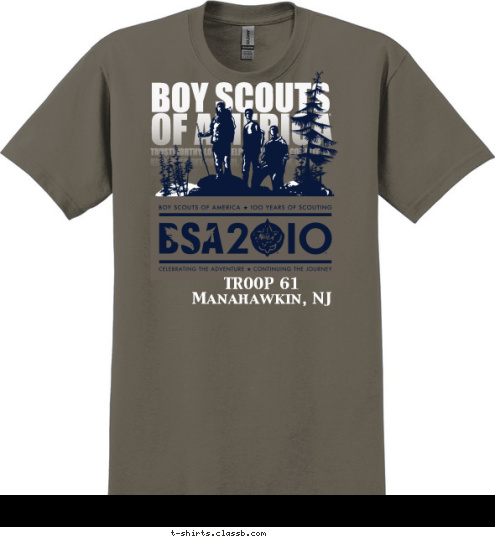 100 Years of Scouting TROOP 61
Manahawkin, NJ
 T-shirt Design 100th anniversary shirt