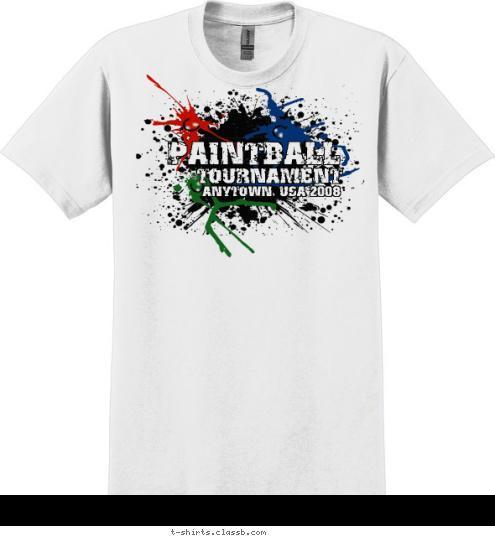 ANYTOWN, USA 2008 TOURNAMENT PAINTBALL T-shirt Design SP1212