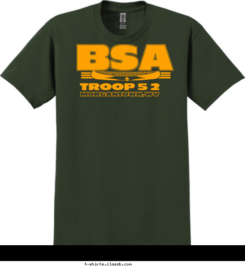 TROOP 52 MORGANTOWN, WV BSA T-shirt Design 