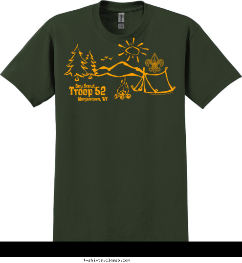 Morgantown, WV Troop 52 Boy Scout T-shirt Design 