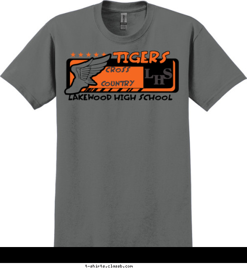 S H L CROSS
COUNTRY LAKEWOOD HIGH SCHOOL TIGERS T-shirt Design 