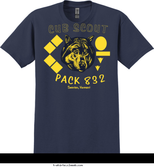 Swanton, Vermont PACK 832 CUB SCOUT T-shirt Design 