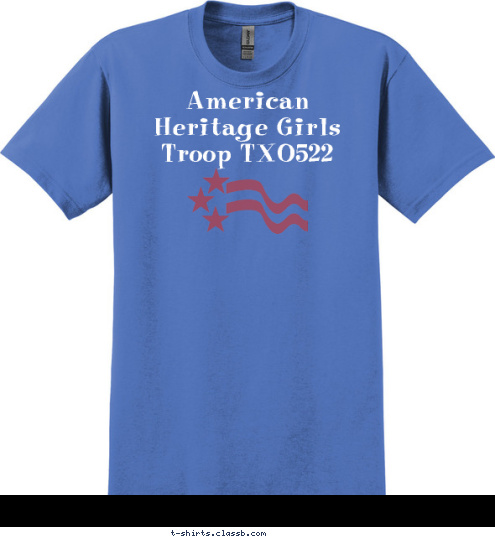 ...the fruit of the Spirit is love, joy, peace, patience, kindness, goodness, faithfulness, gentleness and self-control. 
Galatians 5:22 American Heritage Girls Troop TX0522 T-shirt Design AHG TX 0522