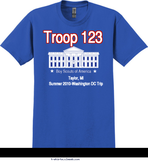 Taylor, MI
Summer 2010-Washington DC Trip Boy Scouts of America Troop 123   T-shirt Design 