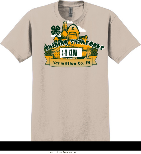 Vermillion Co, IN 4-H CLUB Shining Shamrocks T-shirt Design 