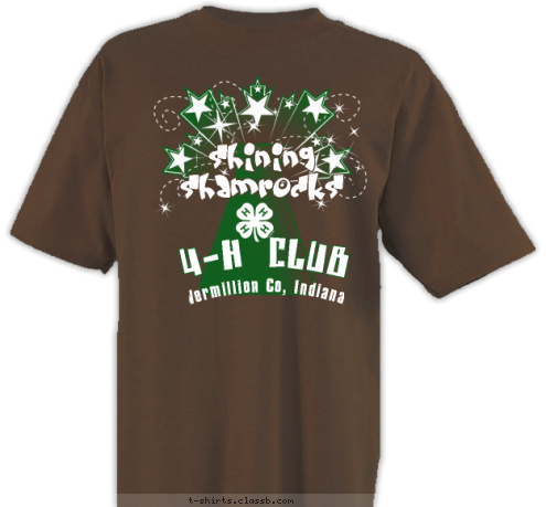 Shining 
Shamrocks 4-H Club Vermillion Co, Indiana T-shirt Design 