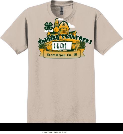 Vermillion Co, IN 4-H Club Shining Shamrocks T-shirt Design 