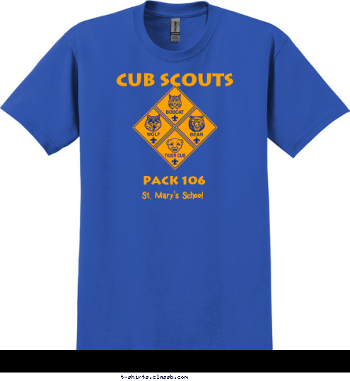 CUB SCOUTS St. Mary's School PACK 106 T-shirt Design 