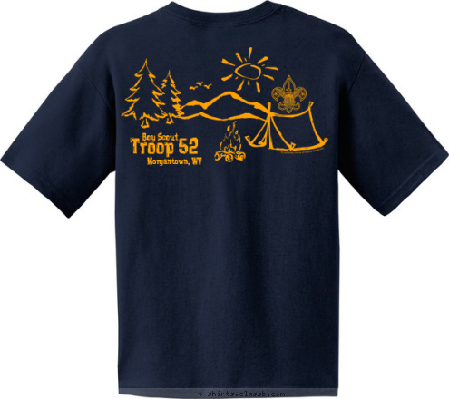 Morgantown, WV Troop 52 Boy Scout T-shirt Design 