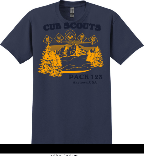 Anytown, USA PACK 123 CUB SCOUTS T-shirt Design 