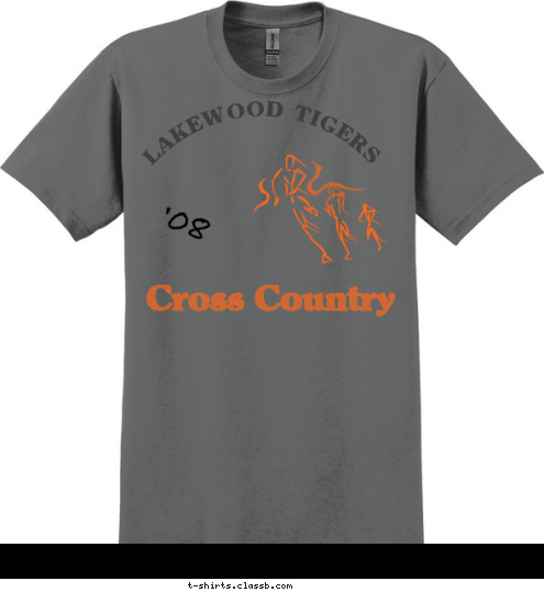 LAKEWOOD TIGERS LAKEWOOD TIGERS LAKEWOOD TIGERS '08 Cross Country T-shirt Design 