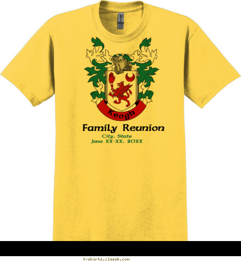 East Haven, Connecticut 
June 15-17, 2012 Keogh Family Reunion T-shirt Design SP378 