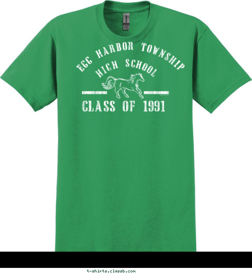 CLASS OF 1991 HIGH SCHOOL EGG HARBOR TOWNSHIP T-shirt Design 