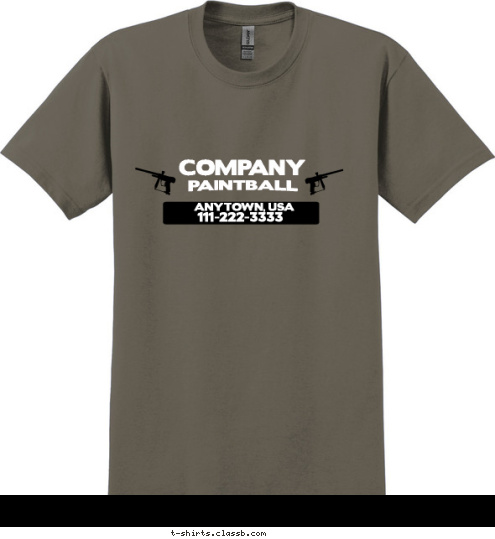 111-222-3333 COMPANY ANYTOWN, USA PAINTBALL T-shirt Design SP1221