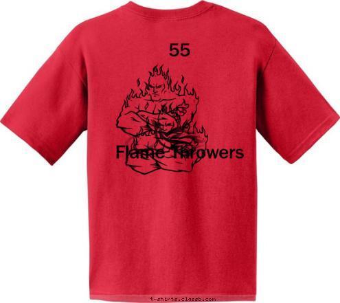 MUHLENBERG PATRIOTS Your text here Your text here              55





Flame Throwers
 2010 JPII
Sports Tournament

Clarkston, MI T-shirt Design 