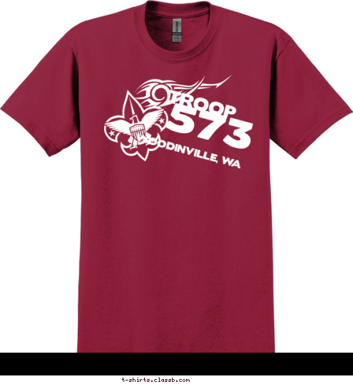 WOODINVILLE, WA 573 TROOP T-shirt Design 