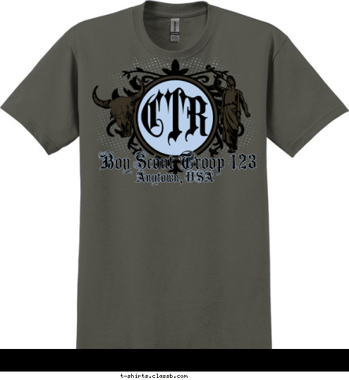 Boy Scout Troop 123 Anytown, USA CTR T-shirt Design 