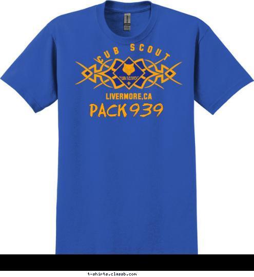 939 PACK LIVERMORE,CA CUB SCOUT T-shirt Design 