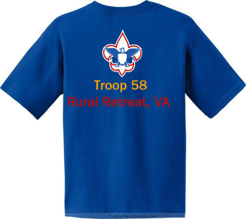 Anniversary Troop 123 Anytown, USA 100th BOY SCOUTS OF AMERICA JAMBOREE JAMBOREE NATIONAL Fort AP Hill, VA A SHINING LIGHT ACROSS Troop 58 Rural Retreat, VA Troop 58  Rural Retreat, VA Rural Retreat, VA A SHINING LIGHT ACROSS BOY SCOUTS OF AMERICA NATIONAL Anniversary 100th T-shirt Design 