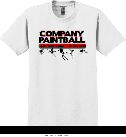 ANYTOWN, USA       111-222-3333 COMPANY PAINTBALL T-shirt Design SP1224