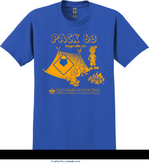 Sageville, Ia PACK 68 T-shirt Design 