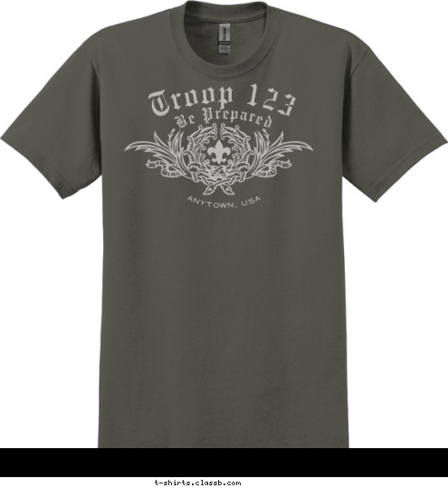 ANYTOWN, USA Be Prepared Troop 123 T-shirt Design 