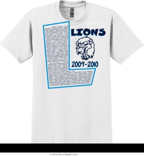 2009-2010 LIONS ST.PETERSBURG HIGH T-shirt Design 