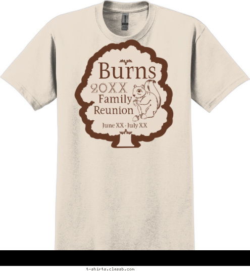 Burns Family Reunion 2012 June 30th - July 1st T-shirt Design SP189