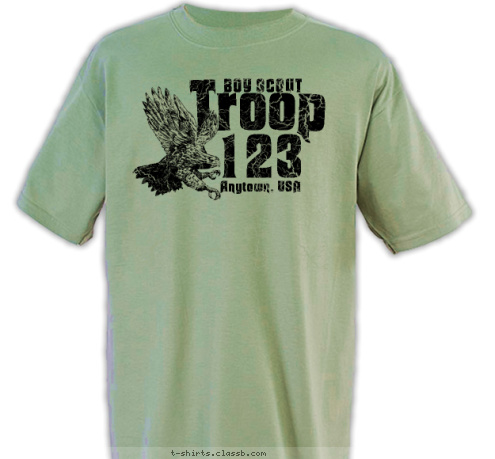 Anytown, USA 123 BOY SCOUT Troop T-shirt Design 