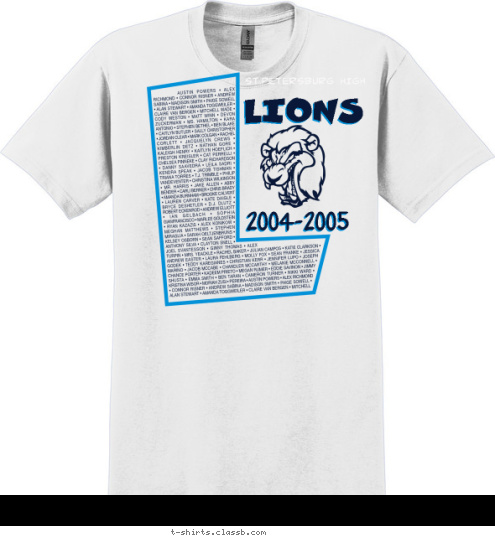 2004-2005 LIONS ST.PETERSBURG HIGH T-shirt Design 