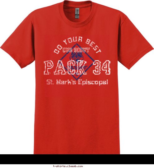 St. Mark's Episcopal PACK 34 CUB SCOUT DO YOUR BEST T-shirt Design Do your best pack 34