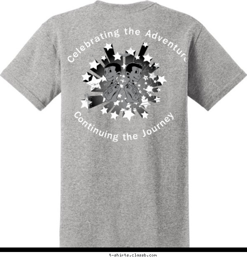 Anytown, USA BSA Troop 123 Continuing the Journey Celebrating the Adventure T-shirt Design 