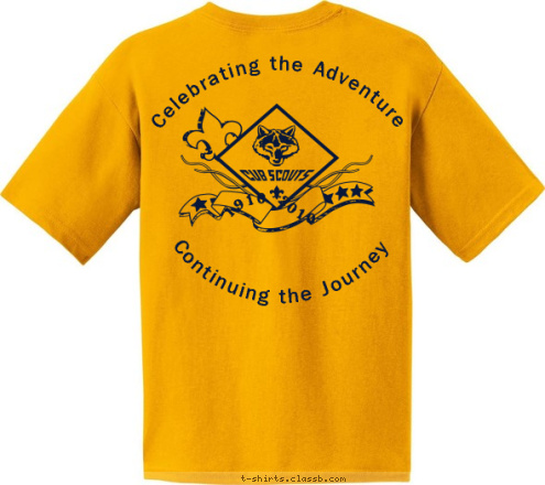 BSA Centenial Year Pack
318 Celebrating the Adventure Continuing the Journey 2010 1910  T-shirt Design 