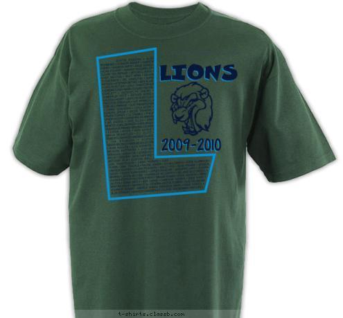 New Text 2009-2010 LIONS ST.PETERSBURG HIGH T-shirt Design 