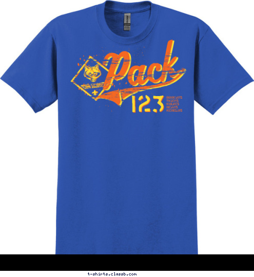 BOBCATS
TIGERS
WOLVES
BEARS
WEBELOS 123 T-shirt Design 