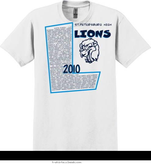 2010 LIONS ST.PETERSBURG HIGH T-shirt Design 