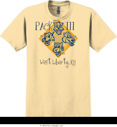 KY West Liberty, 111 PACK TIGER WOLF BEAR BOBCAT T-shirt Design 