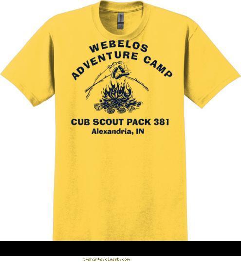 June 20-23, 2010 Alexandria, IN CUB SCOUT PACK 381  ADVENTURE CAMP WEBELOS T-shirt Design 