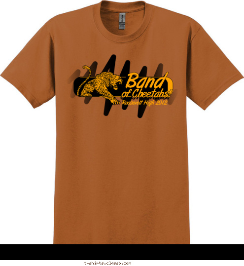 Roosevelt High 2012 of Cheetahs! Band T-shirt Design sp2038