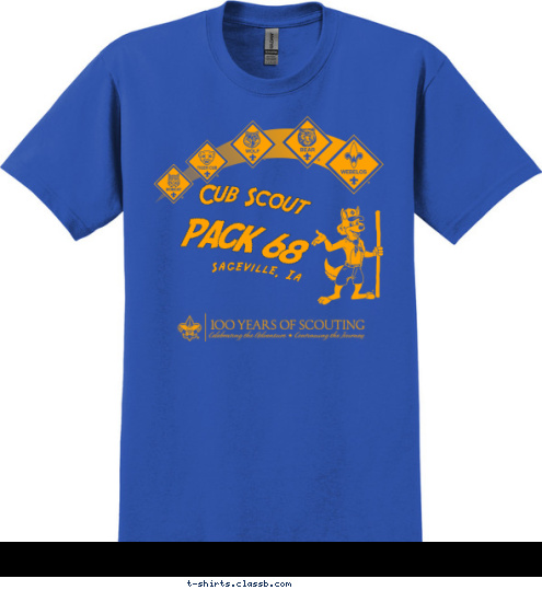 PACK 68 Sageville, Ia Cub Scout T-shirt Design 